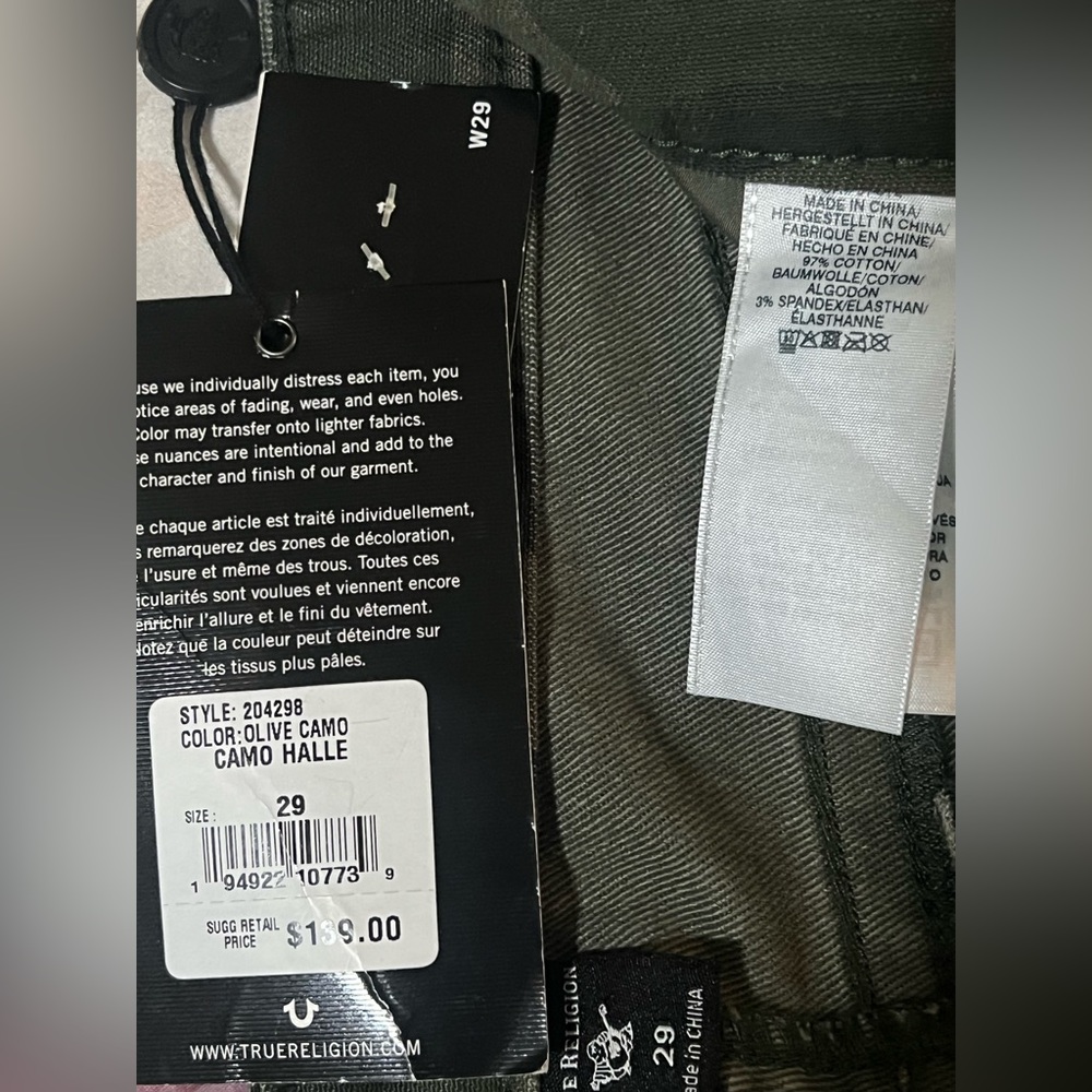 True Religion Camo Halle JEANS 29 MidRise Skinny - Picture 9 of 9